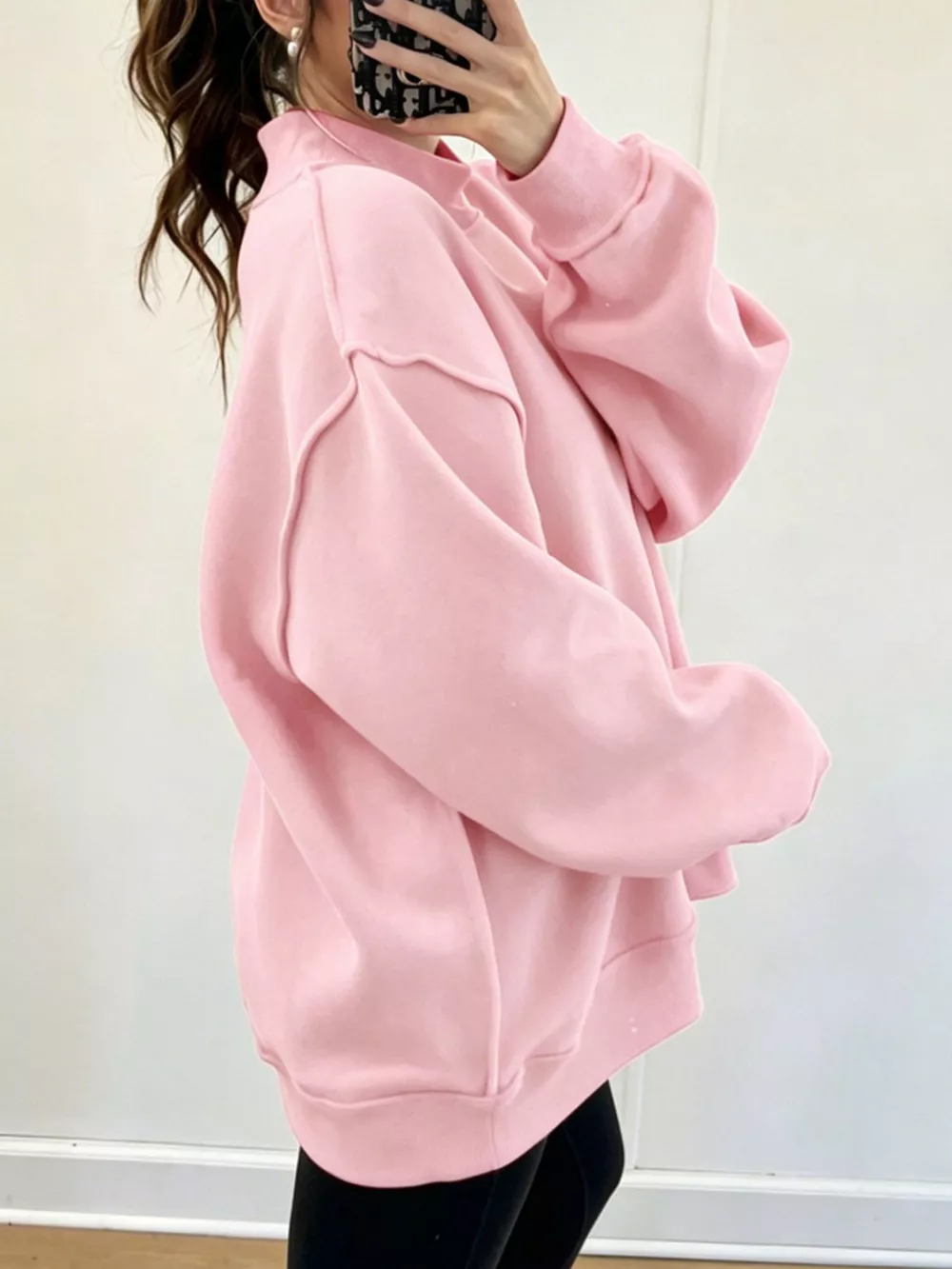 Mock Neck Dropped Shoulder Sweatshirt, image 16