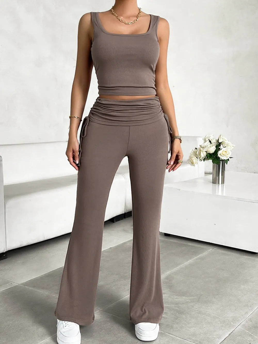 Square Neck Tank and Drawstring Pants Set, image 10