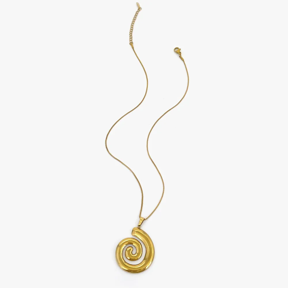 2-Piece 18K Gold-Plated Starfish Spiral Pendant Necklace, image 3