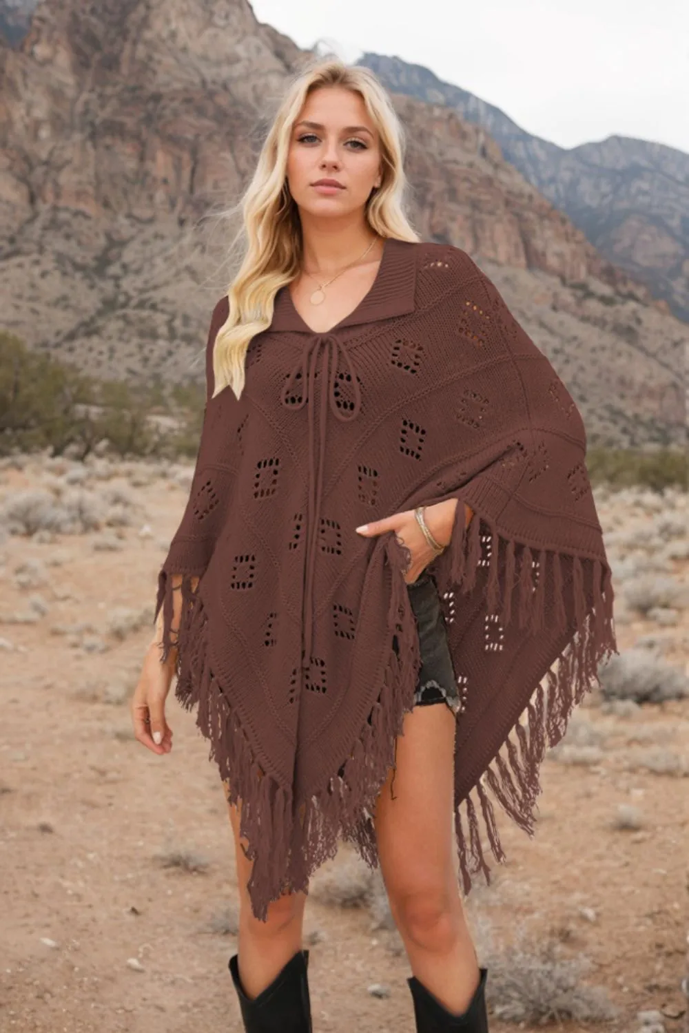 Tassel Hem Knit Cover Up, image 17
