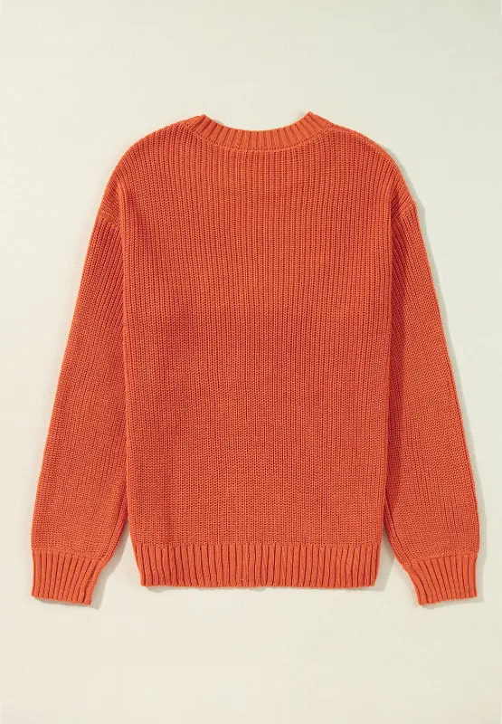 THANKS GIVING Round Neck Long Sleeve Sweater, image 8