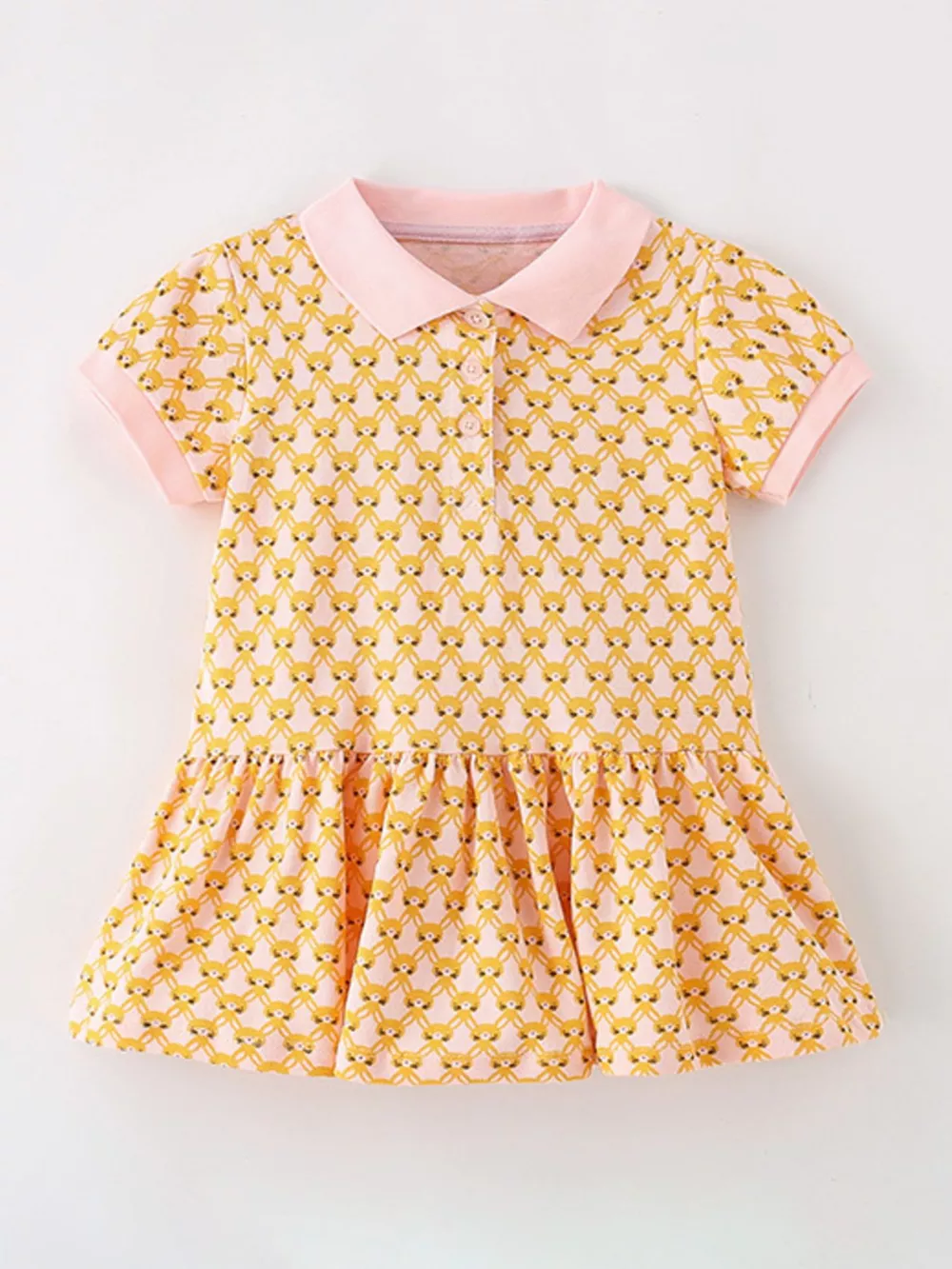 Children's Polo Collar Short Sleeve Dress