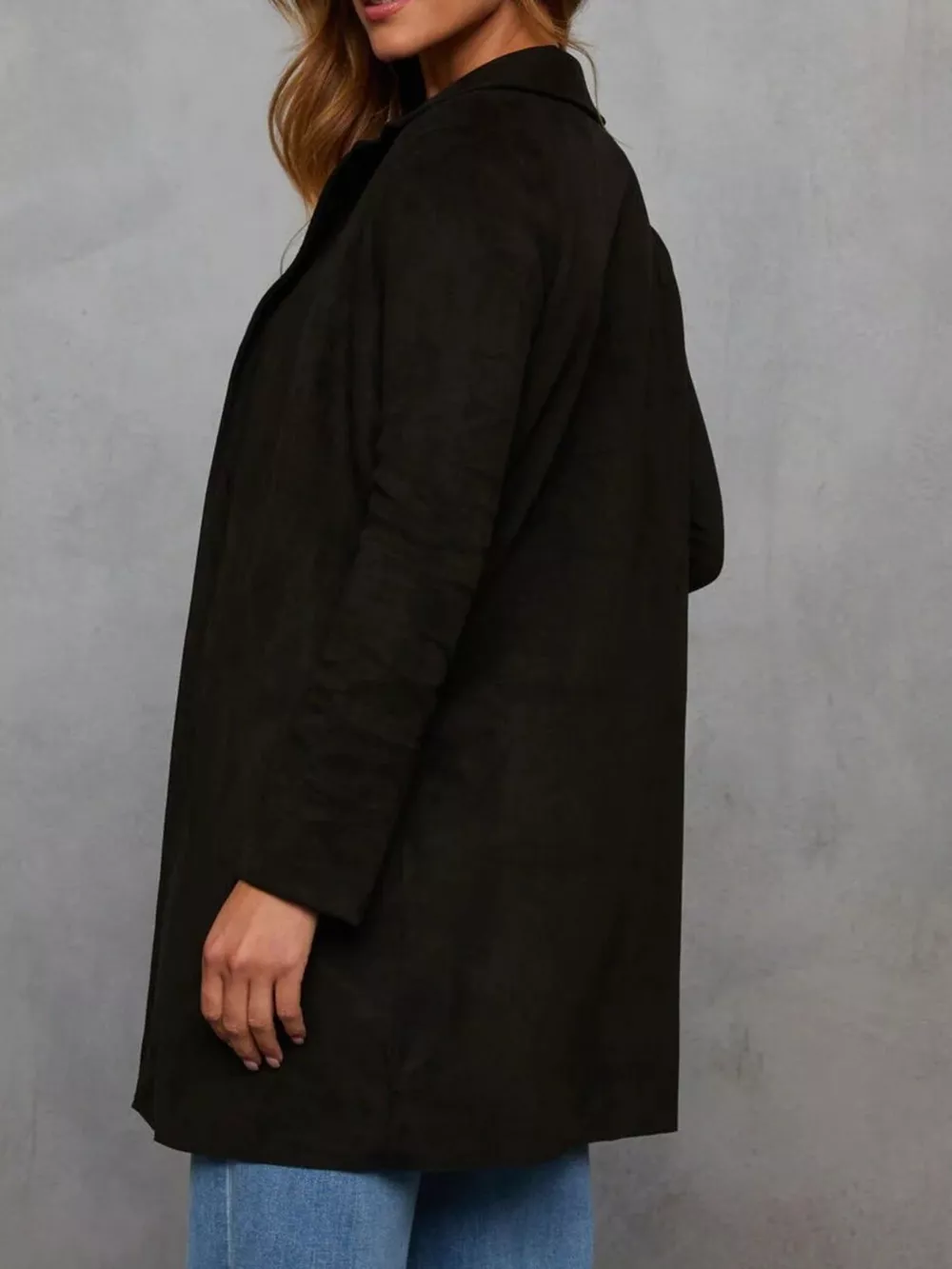 Full Size Open Front Longline Outerwear Plus Size, image 10