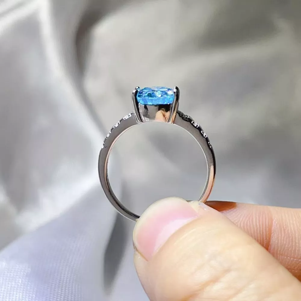 3 Carat Moissanite Oval 925 Sterling Silver Ring, image 4