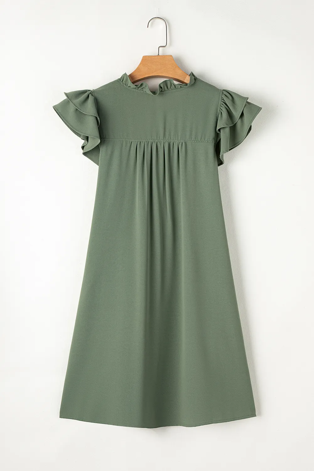 Ruffled V-Neck Cap Sleeve Mini Dress, image 3