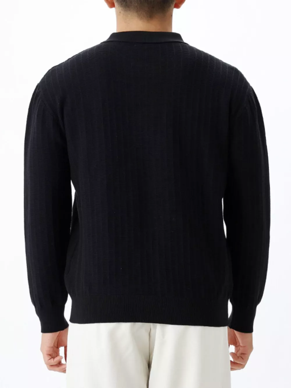 Men's Plus Size Button Detail Ribbed Knit Sweater, image 7