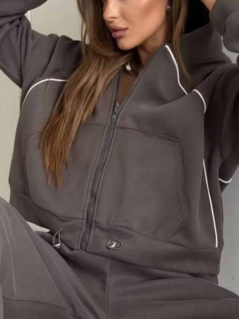 Fleece Zip-Up Hoodie and Joggers Set, image 13