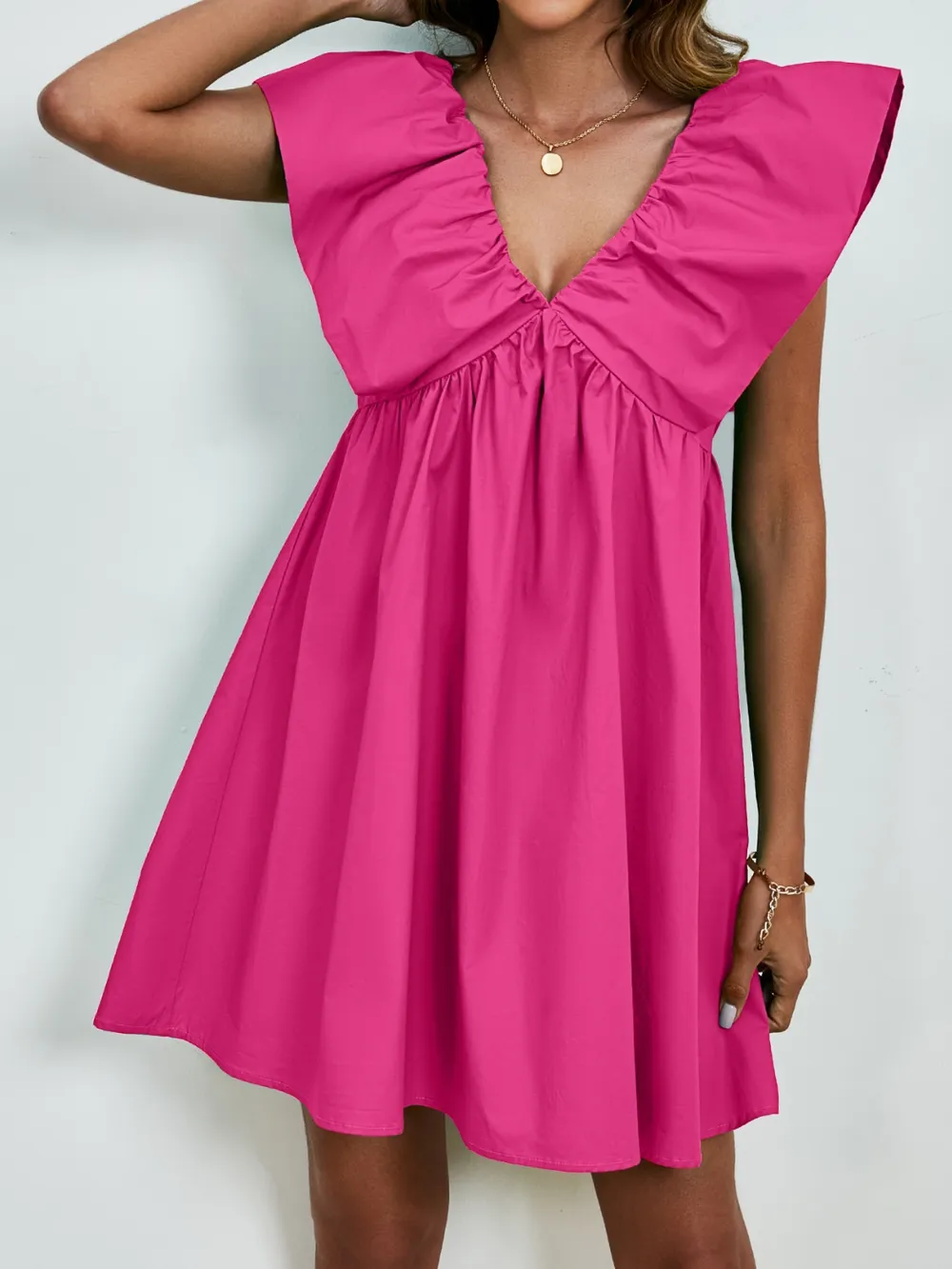V-Neck Cap Sleeve Mini Dress, image 13