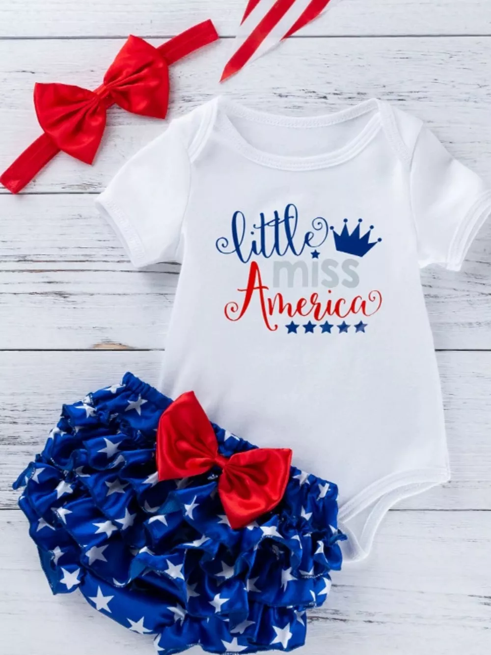 Children's Little Miss America Patriotic Outfit Set, image 2