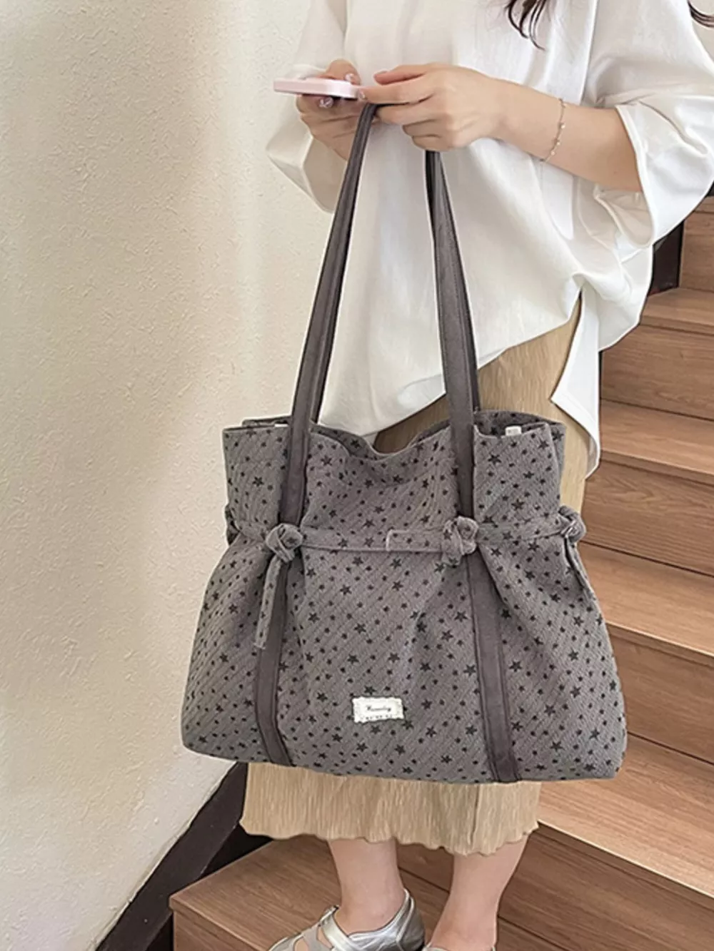 Star-Patterned Casual Shoulder Bag, image 4
