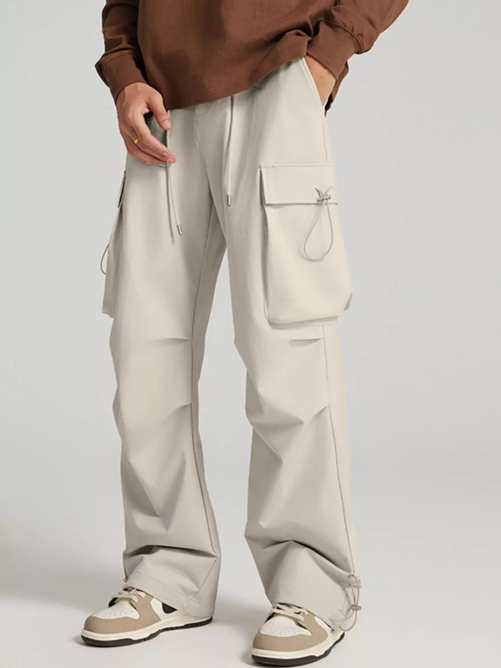 Men's Wide Leg Pants with Cargo Pockets, image 5
