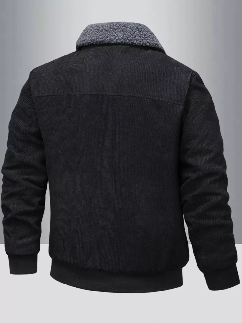Men's Full Size Corduroy Sherpa Lined Winter Jacket Plus Size, image 4