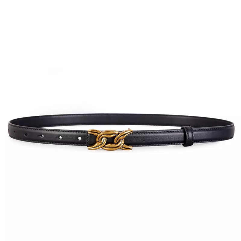 Chain Buckle Leather Belt, image 3