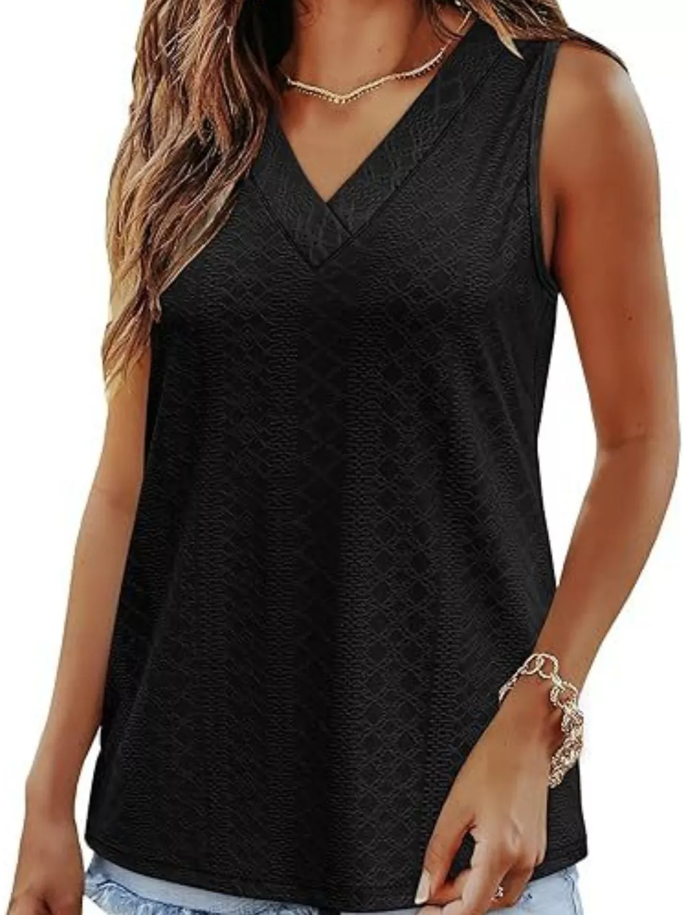 Eyelet V-Neck Tank, image 15