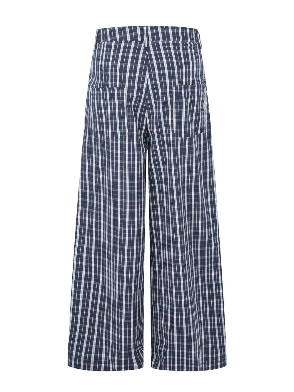Men's Wide Leg Plaid Button-Front Pants, image 3