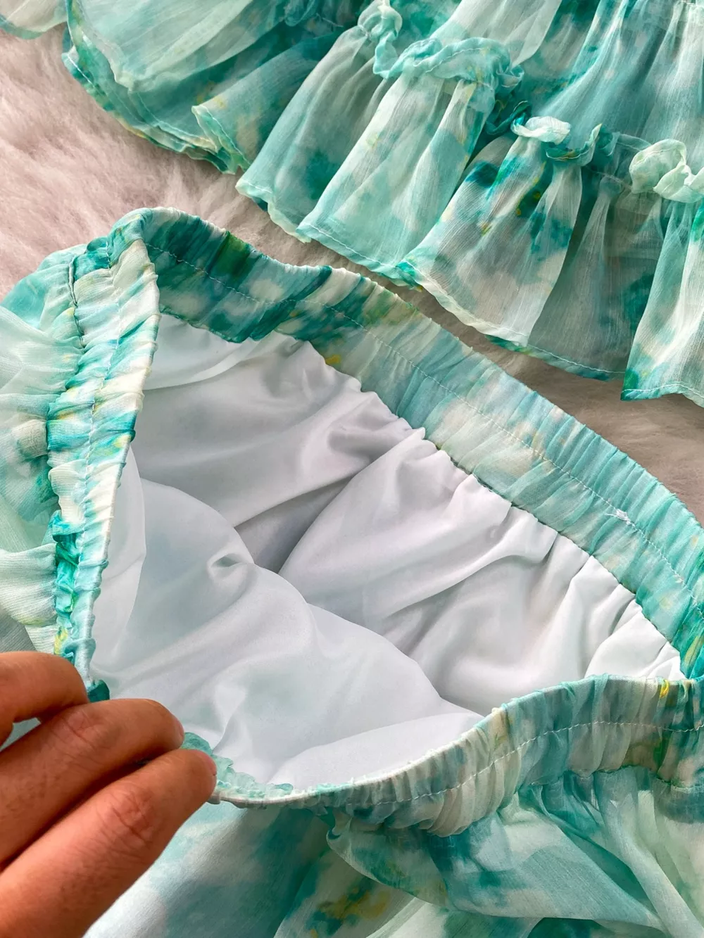 Floral Print Ruffle Hem Blouse and Skirt Set, image 18