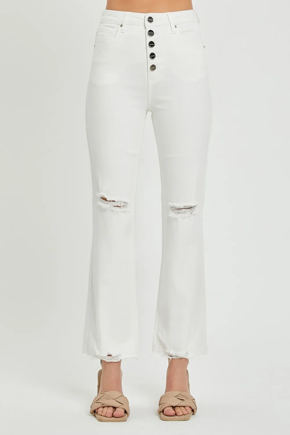 Full Size High Rise Button Fly Straight Ankle Jeans, image 4