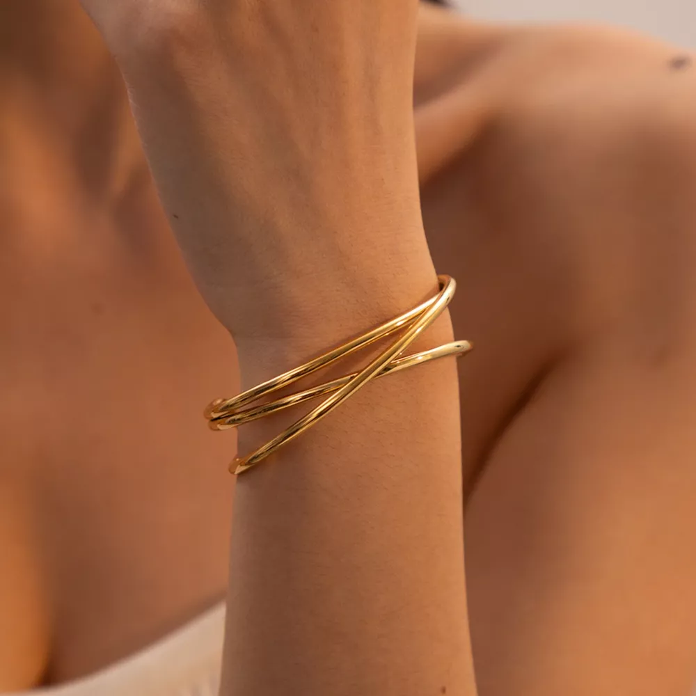 Minimalist Stainless Steel Cuff Bracelet, image 3