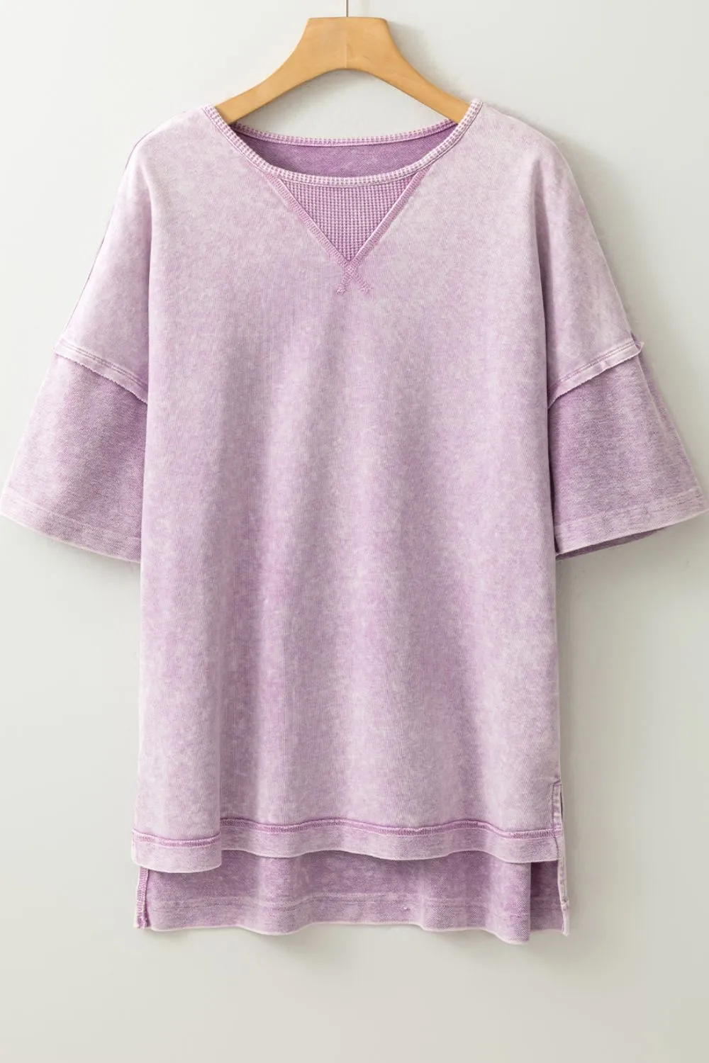 Mineral Wash Drop Shoulder Round Neck T-Shirt, image 10
