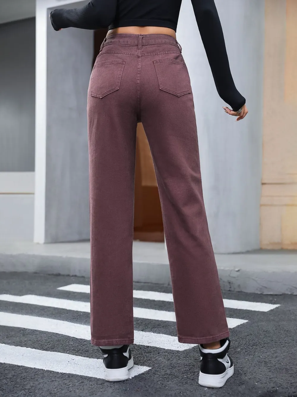 Straight Leg Jeans with Pockets, image 2