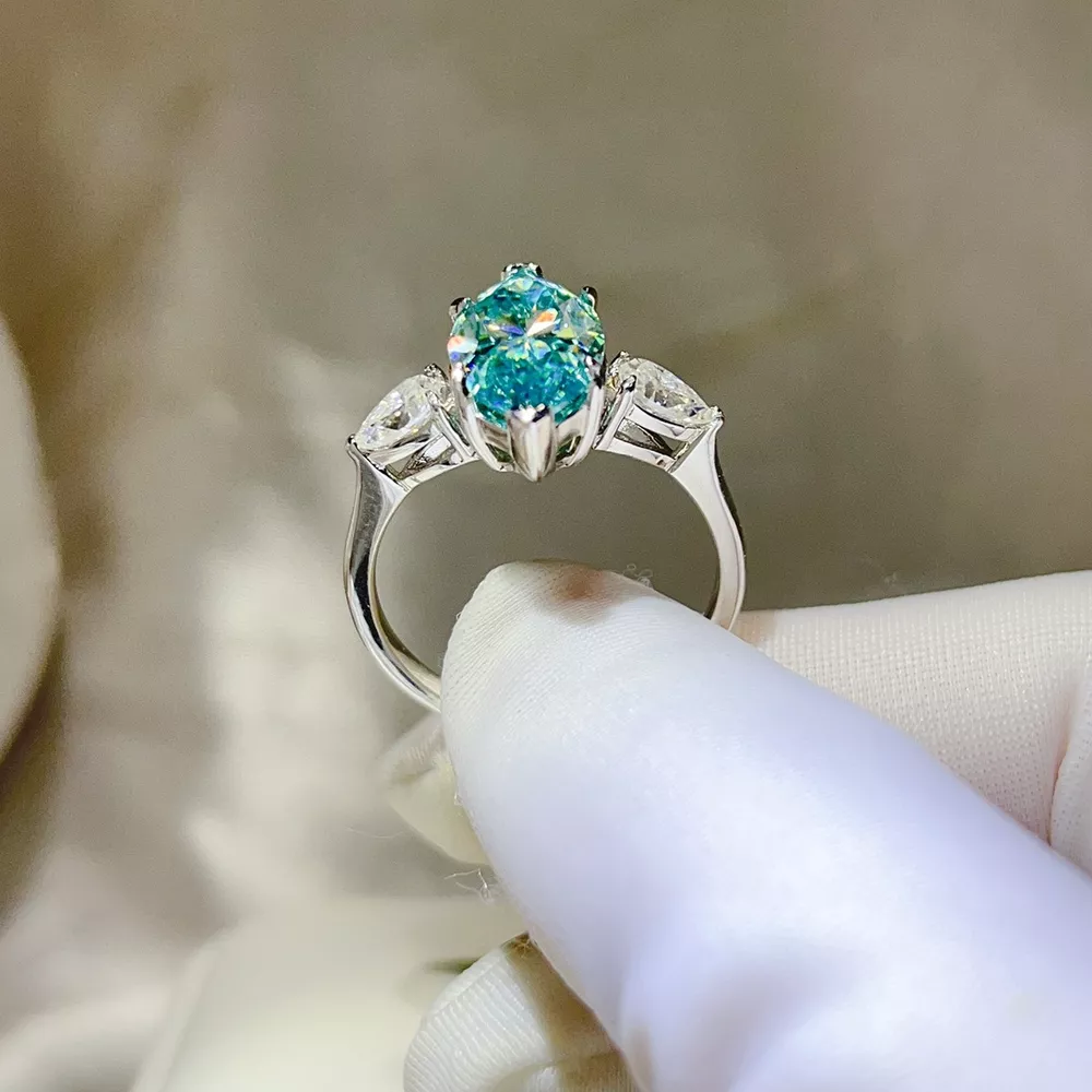 6 Carat 925 Sterling Silver Moissanite Ring, image 4