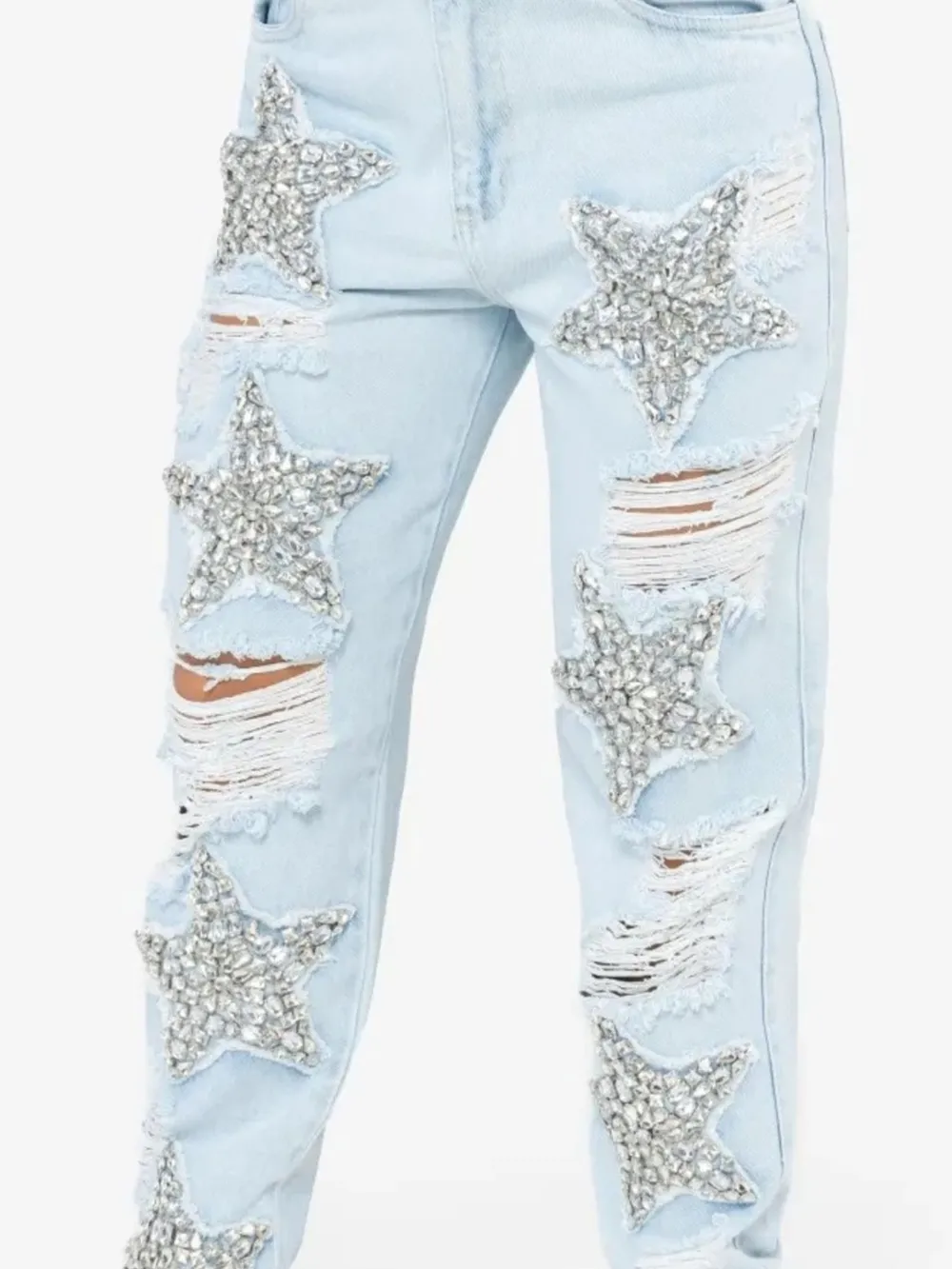 Distressed Star Wash Boyfriend Jeans, image 3
