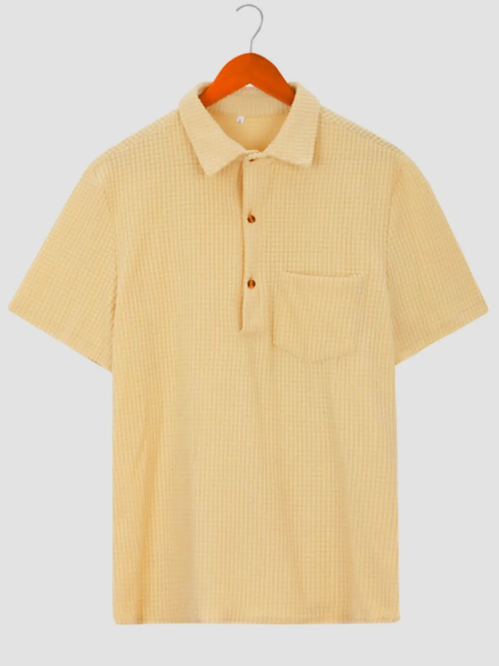 Men's Full Size Textured Short Sleeve Polo Plus Size, image 6