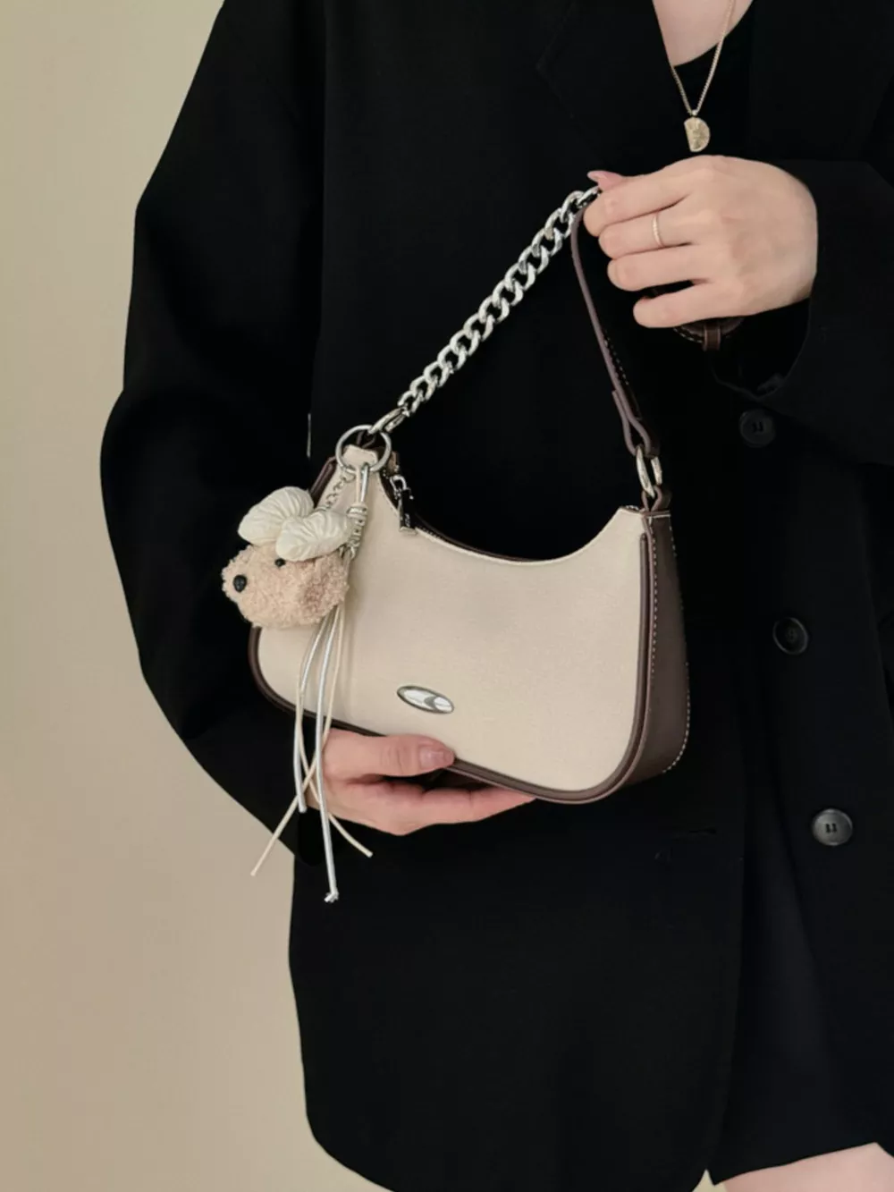 Contrast Trim Shoulder Bag, image 6