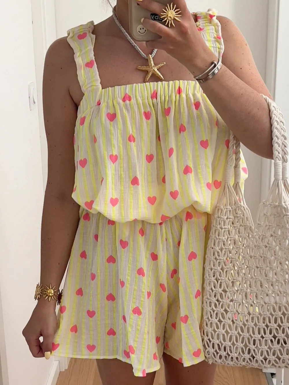 Striped Heart Cami Top and Shorts Set, image 9