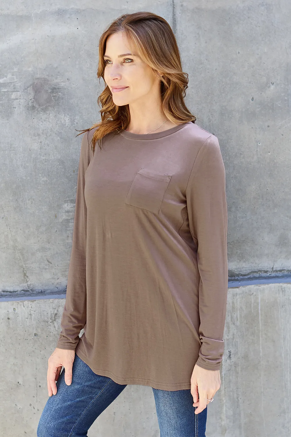 Full Size Round Neck Long Sleeve Top, image 14