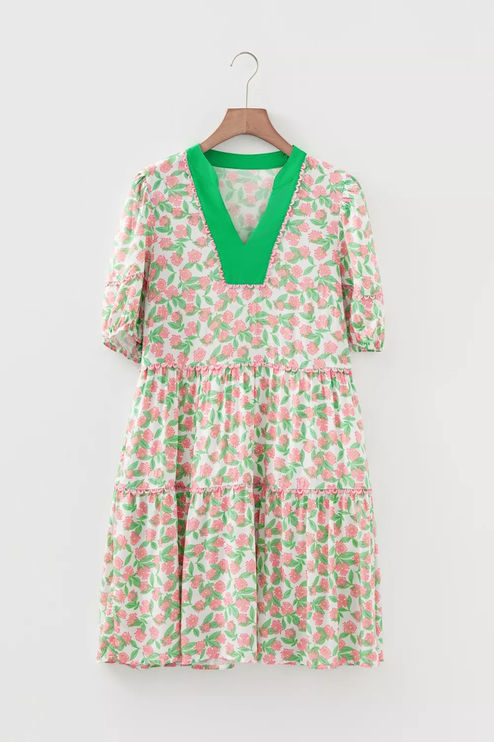Floral Print Tiered Mini Dress, image 6