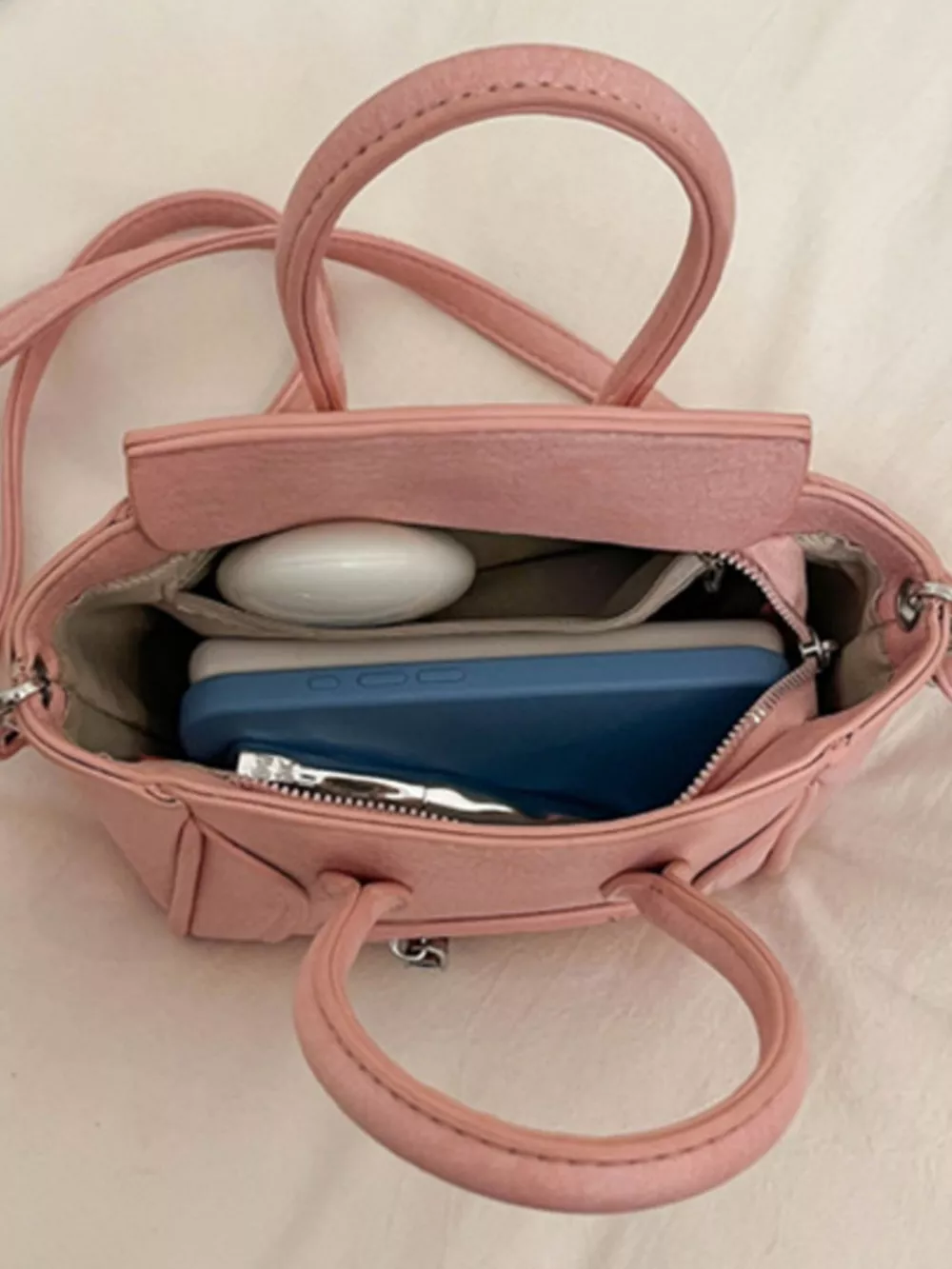 Top Handle PU Leather Crossbody Bag, image 8