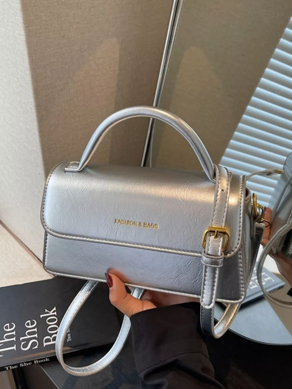 Top Handle Flap Crossbody Bag, image 5