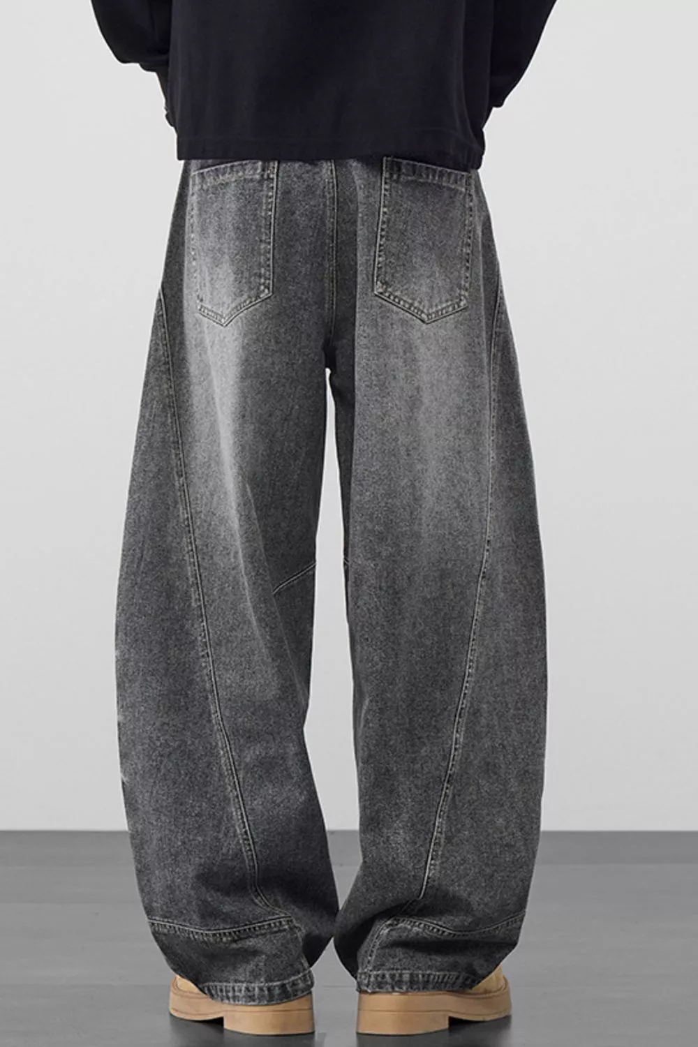 Men's Plus Size Vintage Washed Wide Leg Jeans, image 4