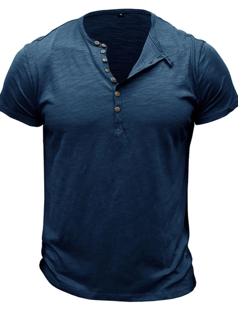 Men's Casual Henley Short Sleeve Button Top, image 3