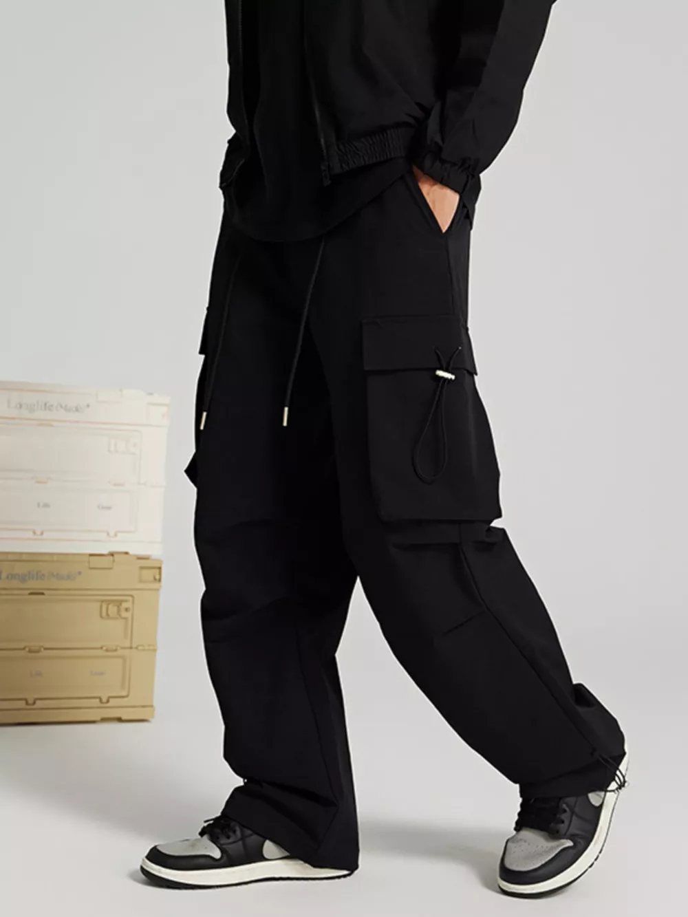 Men's Wide Leg Pants with Cargo Pockets, image 6