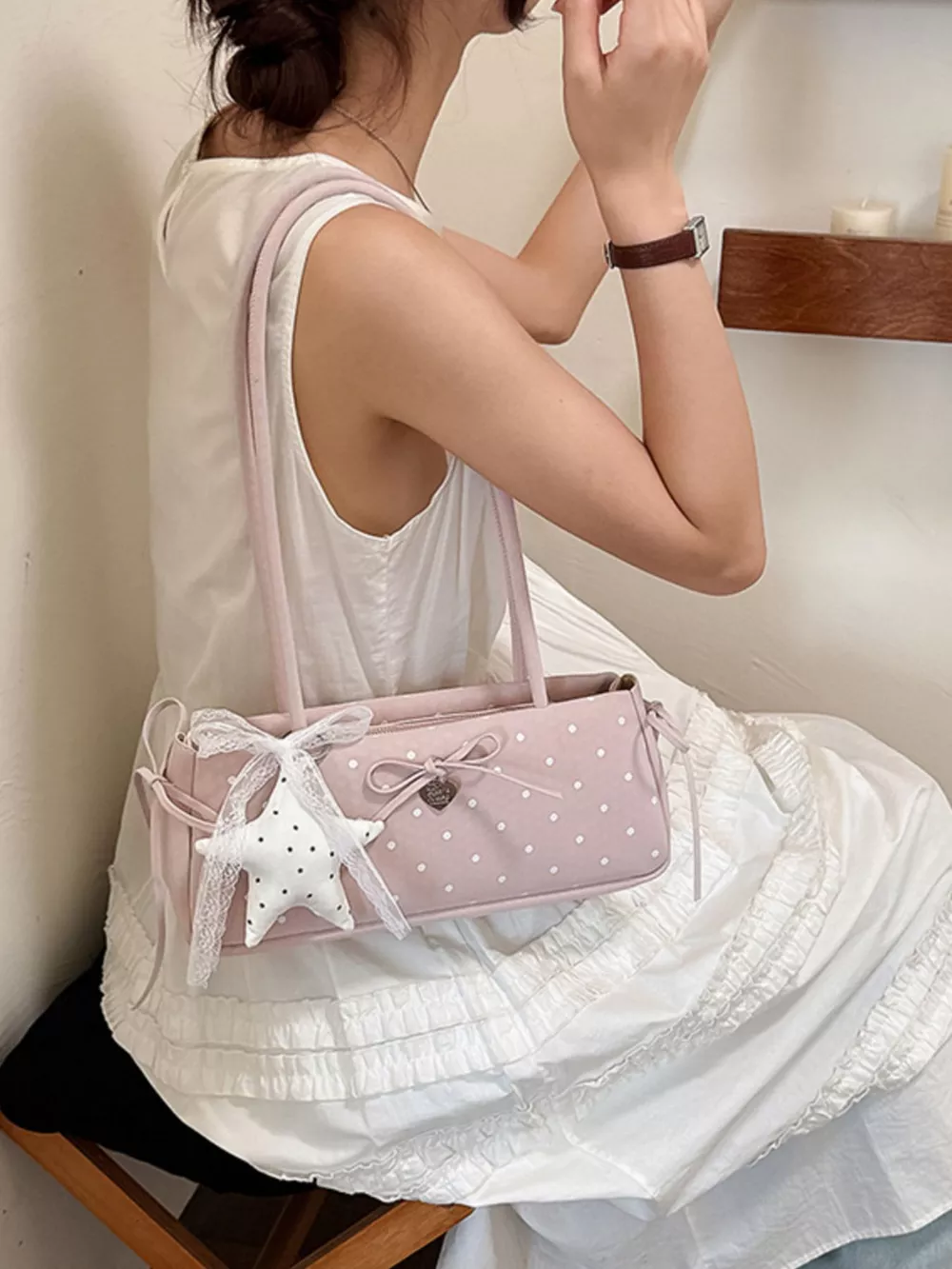 Polka Dot Shoulder Bag, image 3