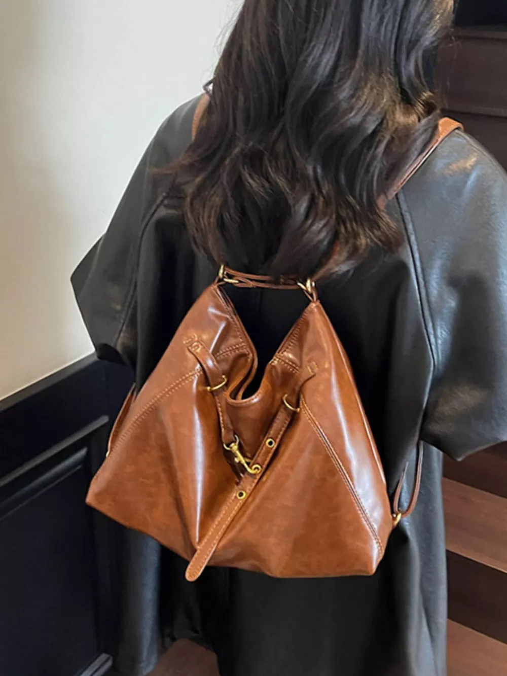 Vintage Style Leather Crossbody Bag, image 7
