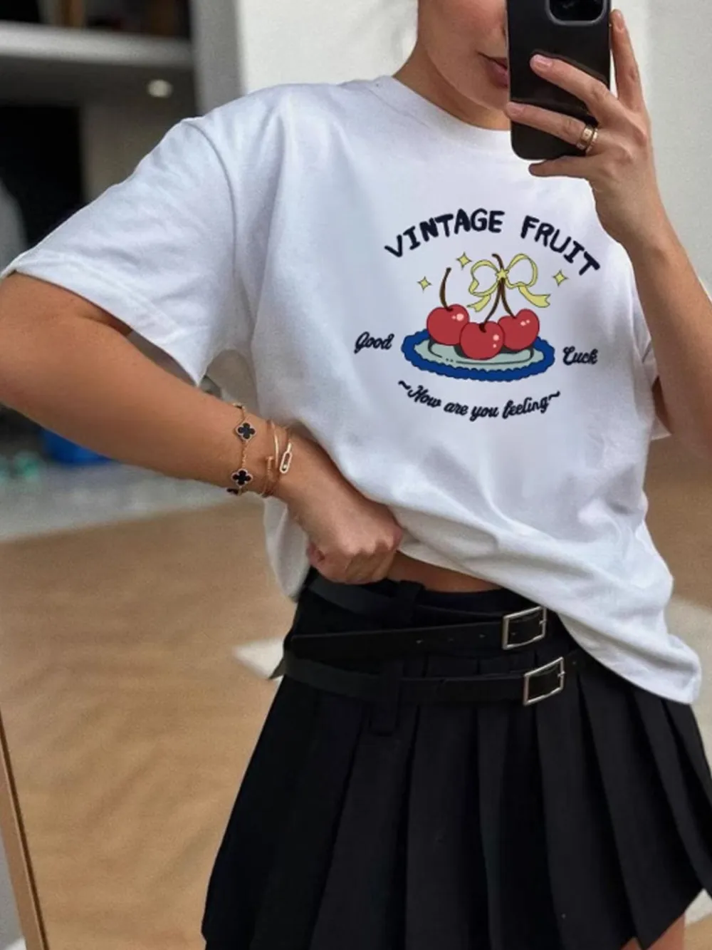 Plus Size Fruit Graphic Round Neck T-Shirt, image 4