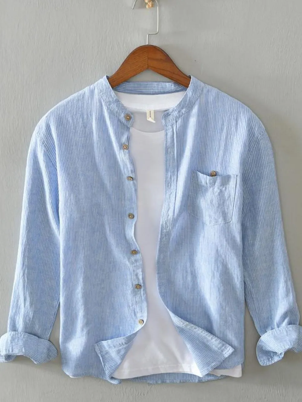 Men's Full Size Button Up Long Sleeve Shirt Plus Size, image 6