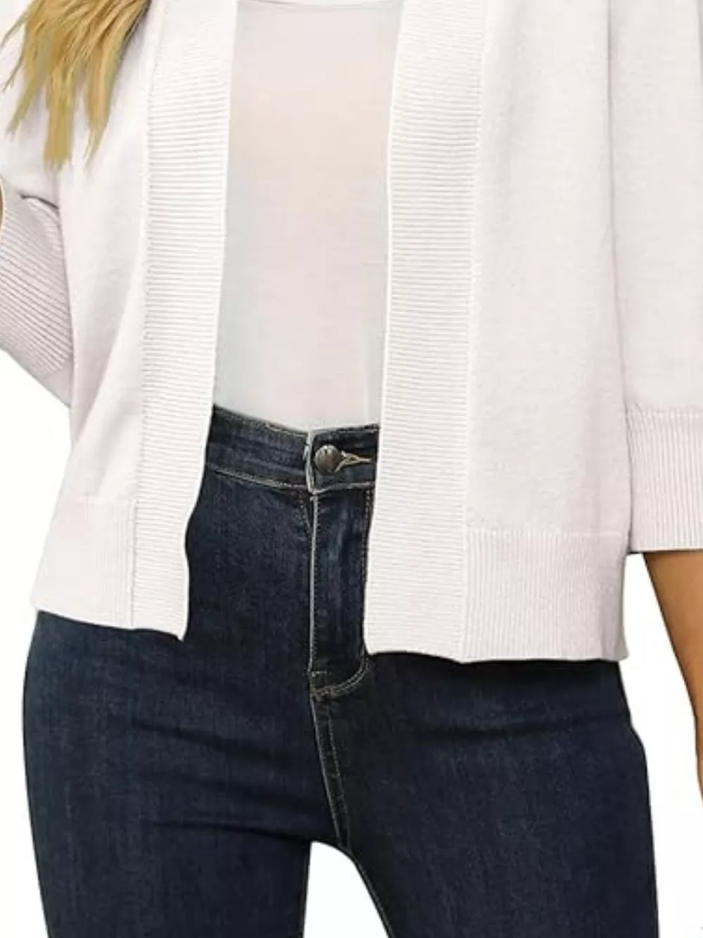 Open Front Ribbed Hem Cardigan, image 27