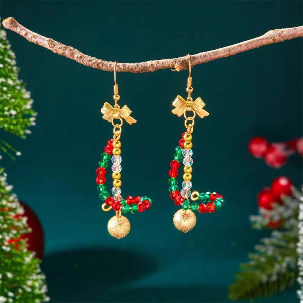 18K Gold-Plated Bead Bow Earrings, image 2