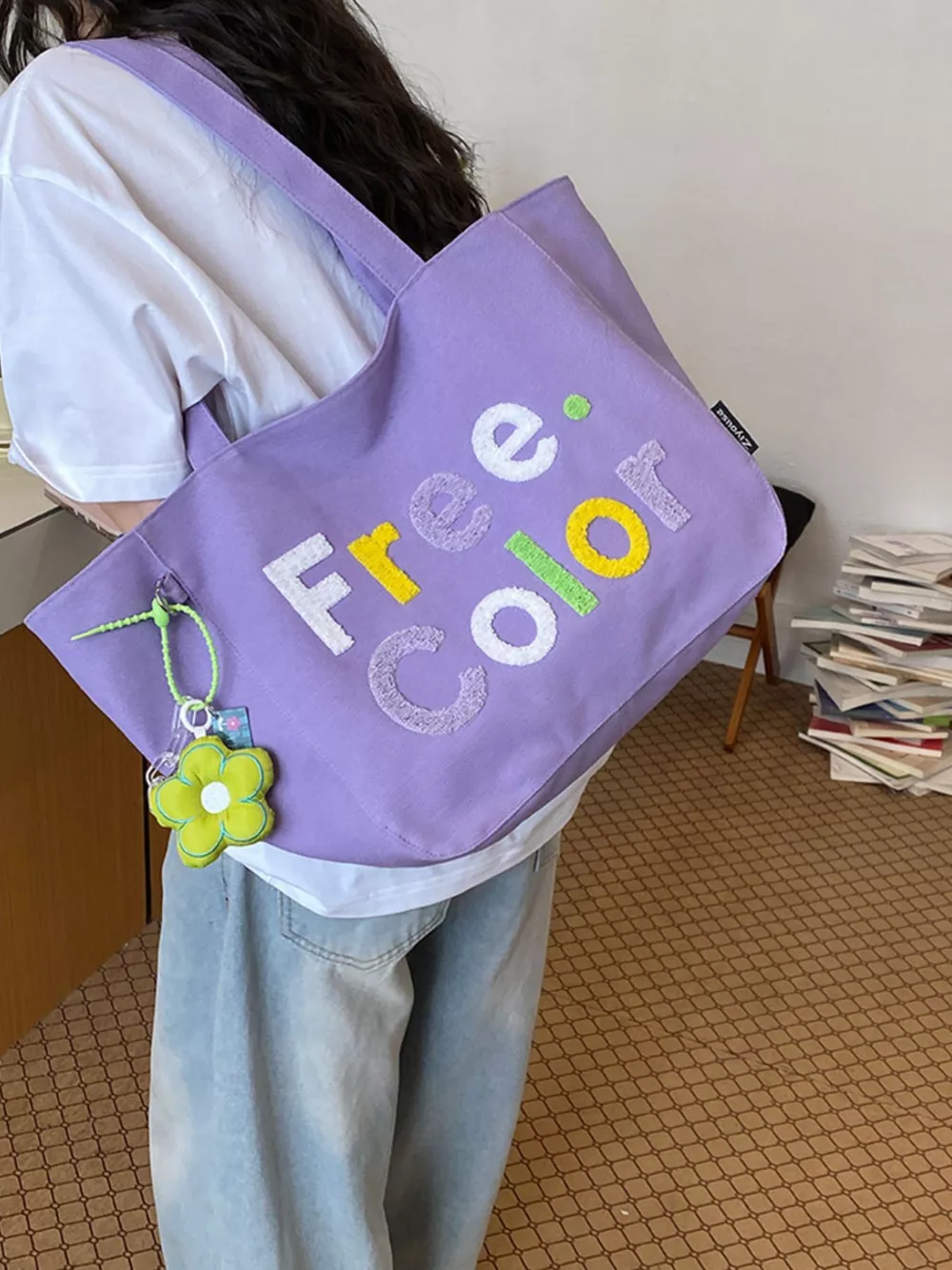 Letter Canvas Shoulder Bag, image 8