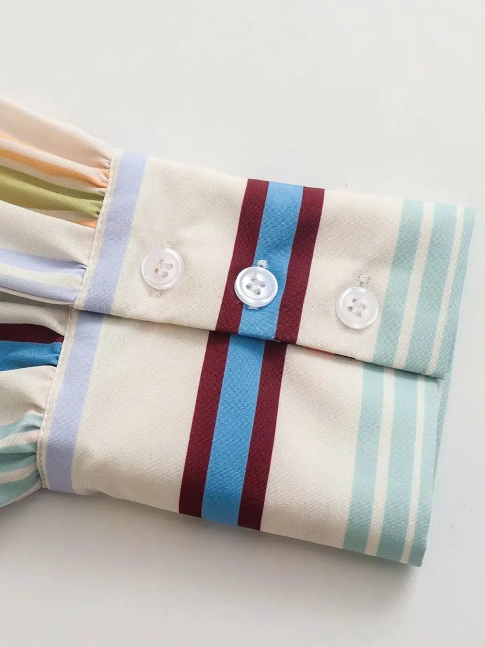 Striped Button Down Lantern Sleeve Shirt, image 5