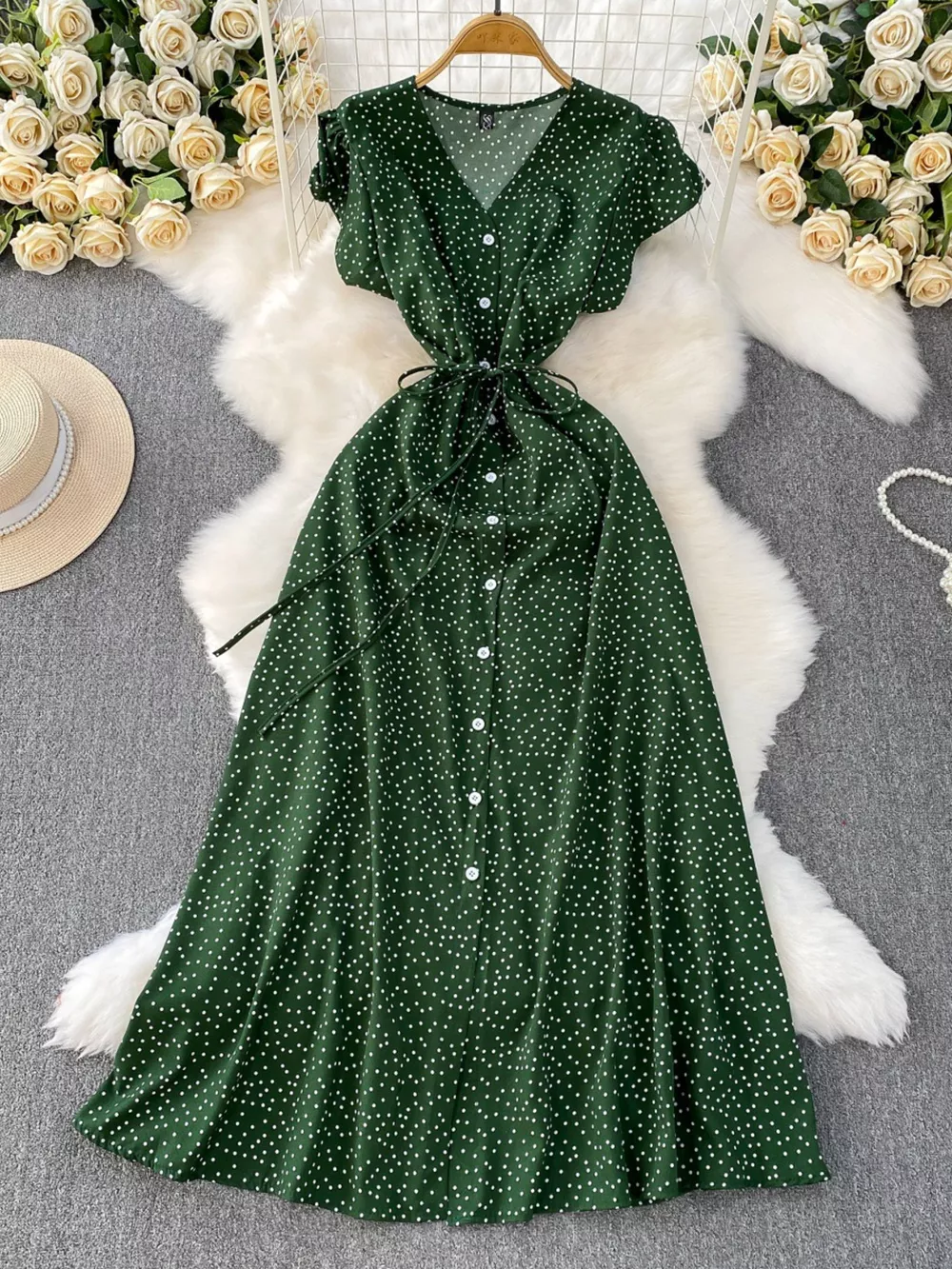 Polka Dot Button-Down Dress, image 22