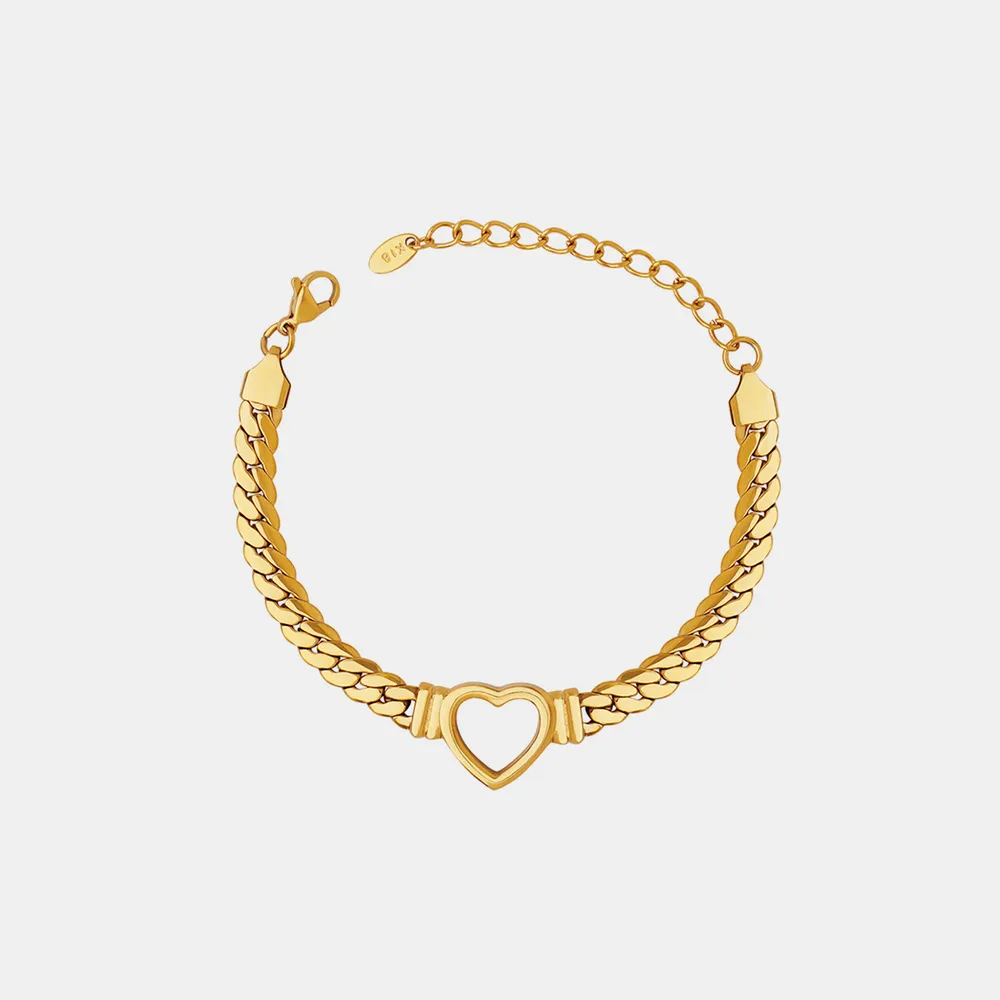 Titanium Steel Cutout Heart Bracelet, image 4