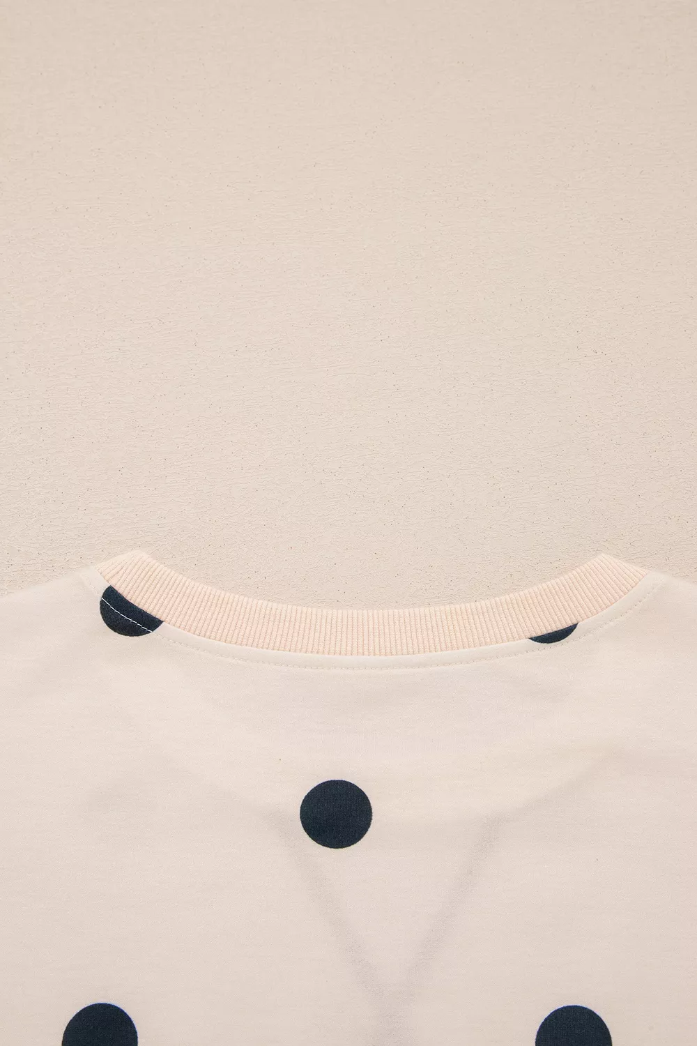 Loose-fit Long Sleeve Round Neck Polka Dot Tunic Sweatshirt, image 11