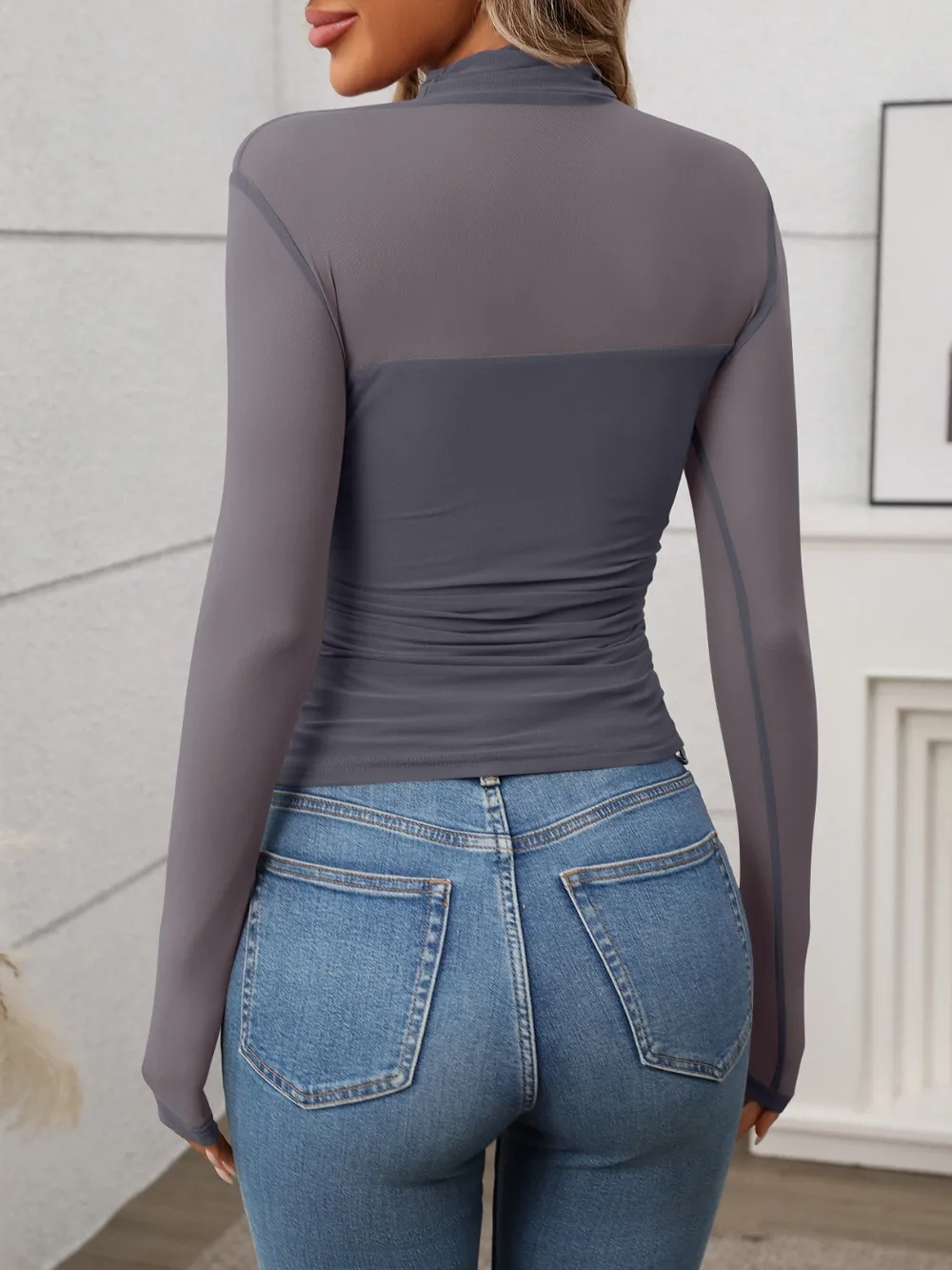 Mock Neck Long Sleeve Top, image 19