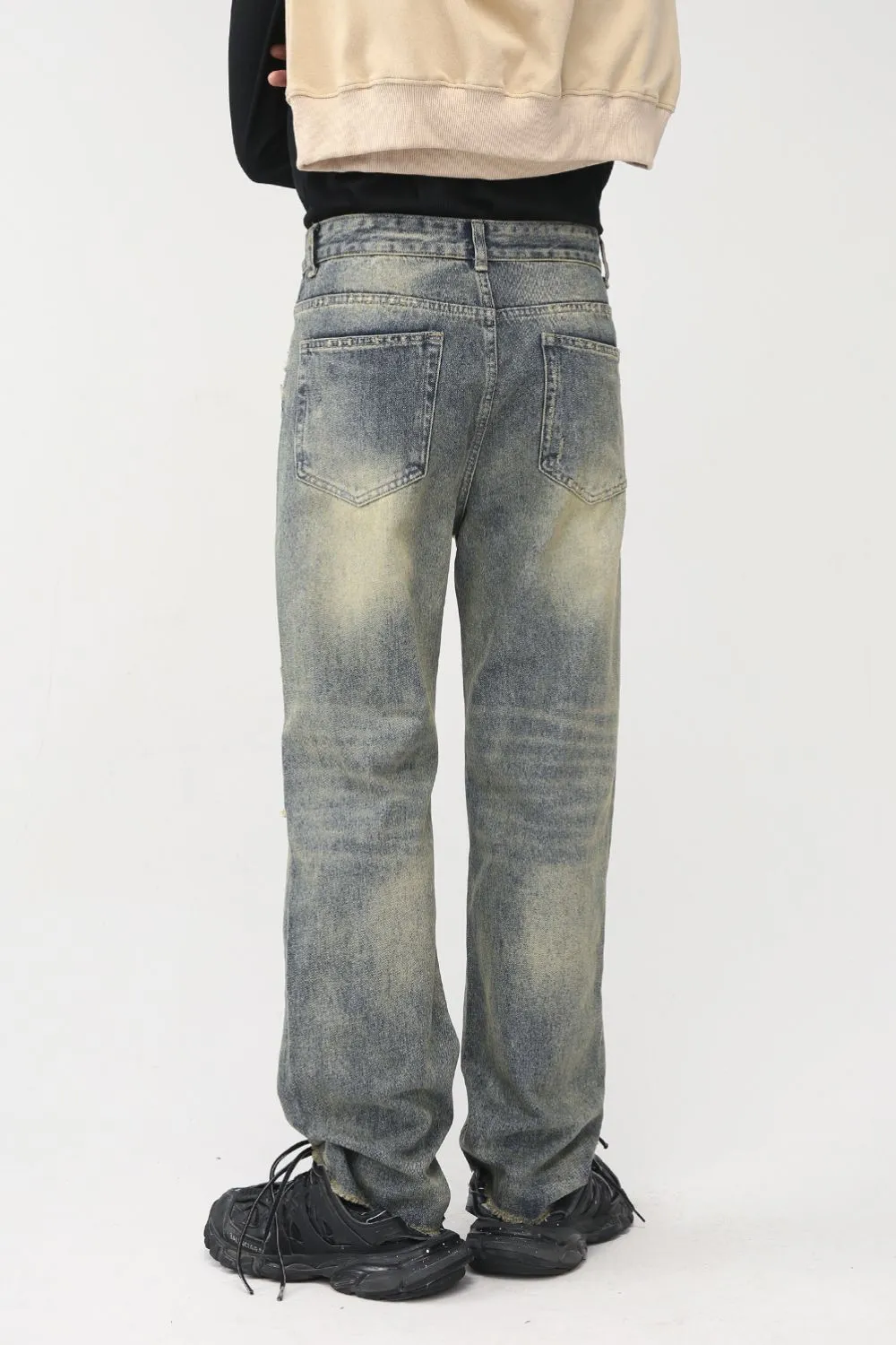Distressed Mid Rise Jeans with Pockets, image 4