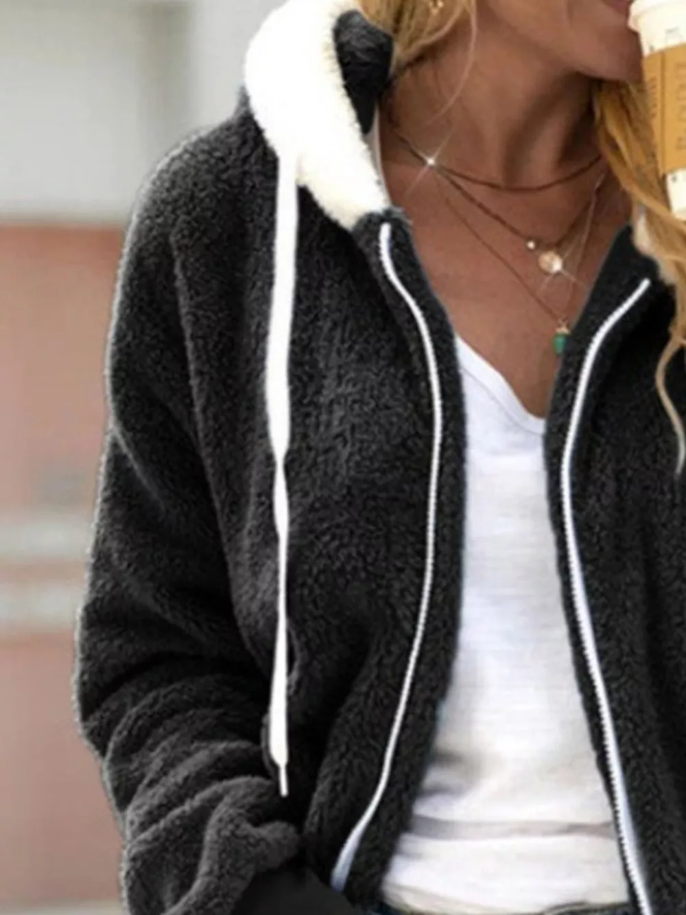 Full Size Cozy Fleece Zip-Up Hooded Jacket Plus Size, image 12